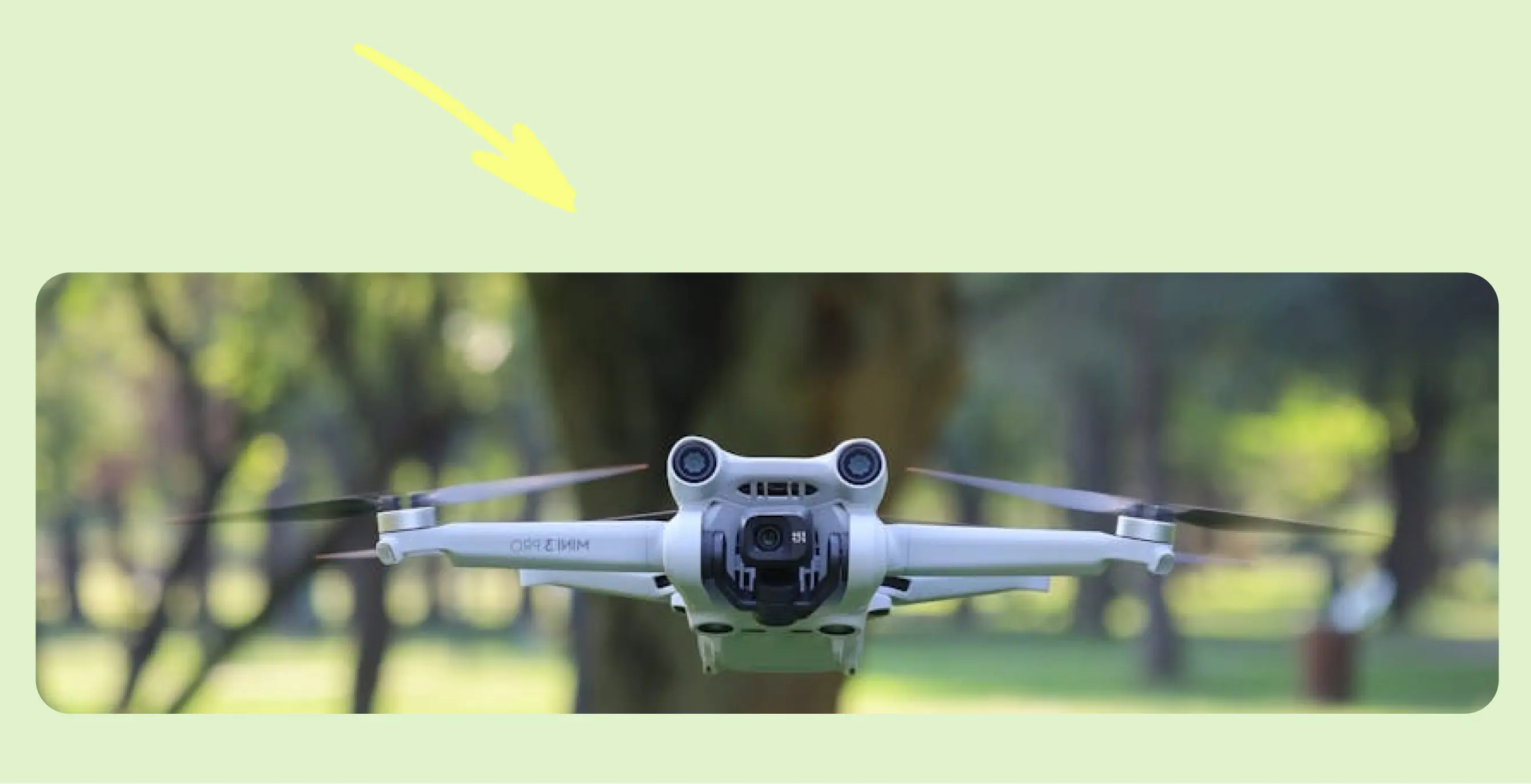 mid air flying drone at park